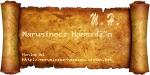 Marusinecz Hasszán névjegykártya